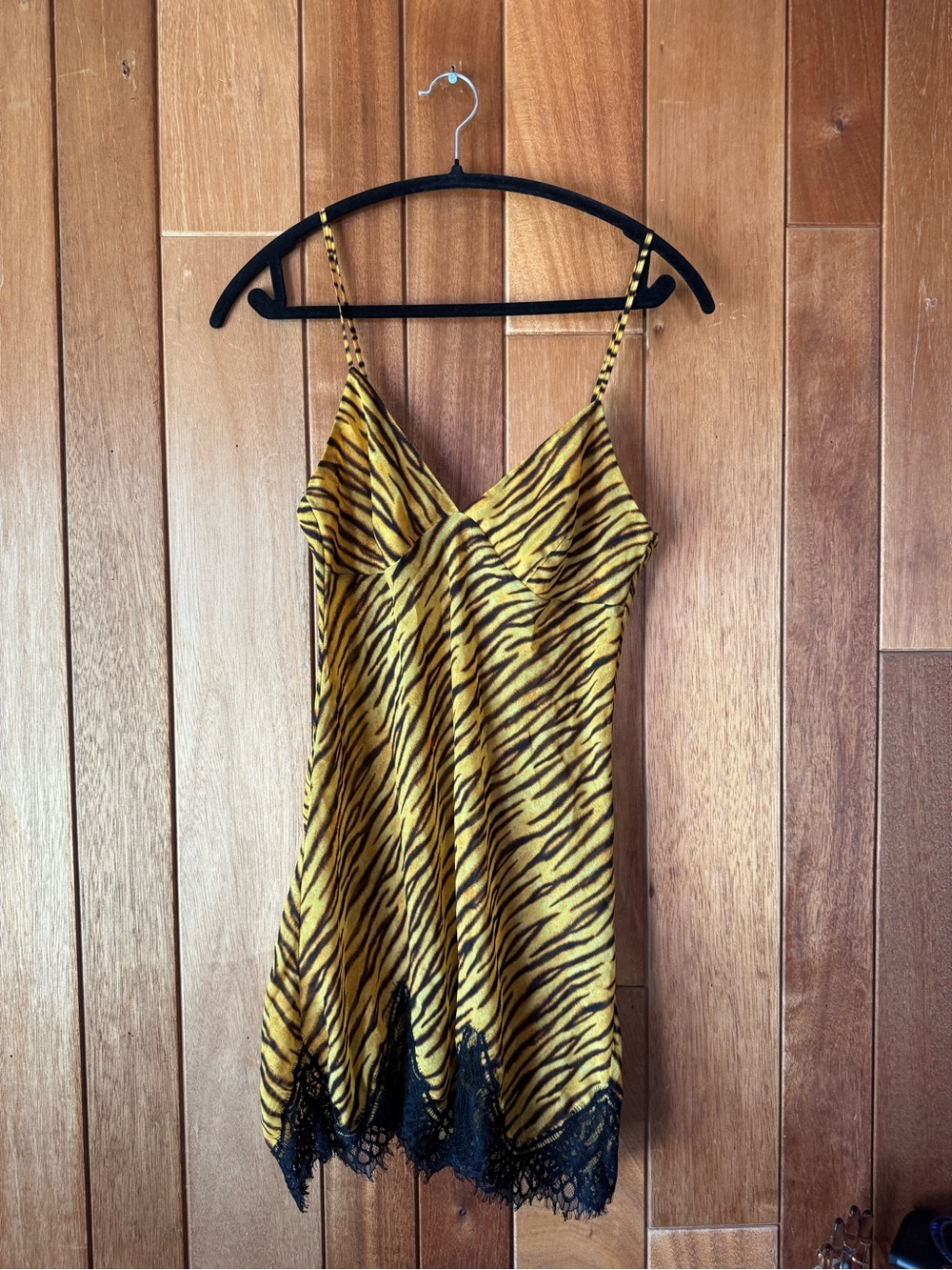 Savage X Fenty Yellow and Black Tiger Print Slip